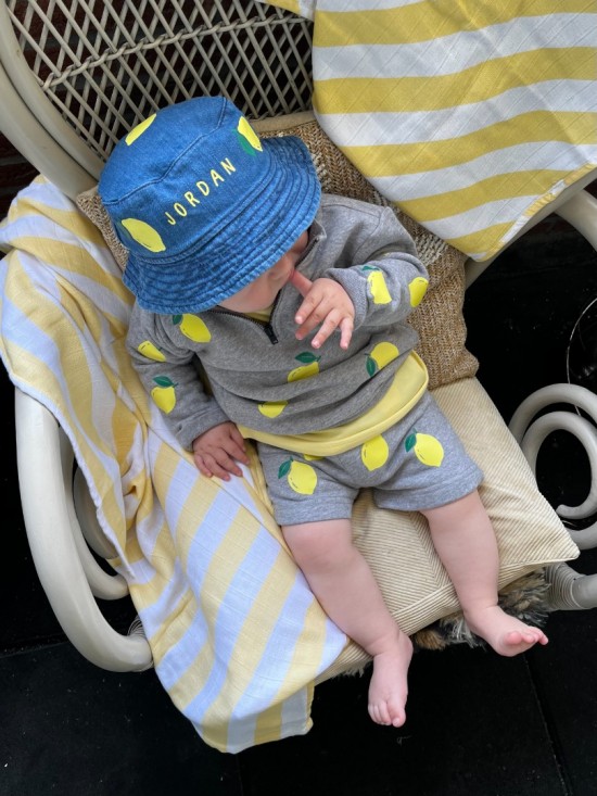 2 delig lemon set voor babys met naam