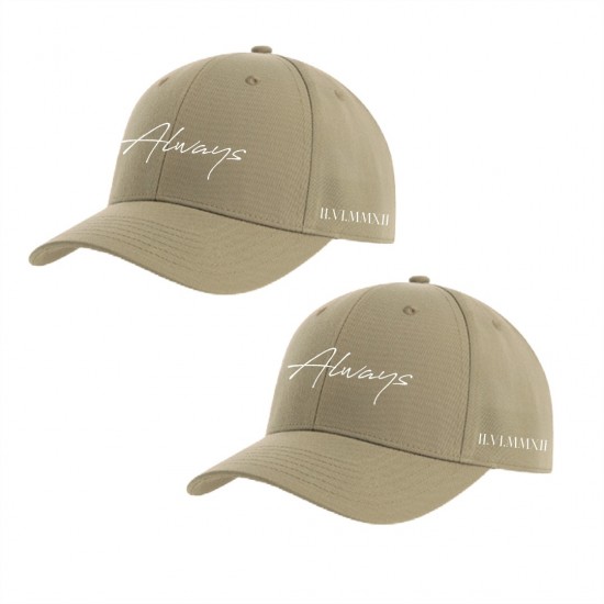 Betaalbaar koppel cadeau petten always met datum in romeinse cijfers