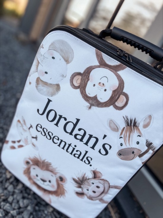 Dierenprint koffer voor kinderen met naam persoonlijk kerstcadeau voor 1jarige 2