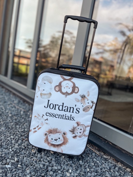 Dierenprint koffer voor kinderen met naam persoonlijk kerstcadeau voor 1jarige