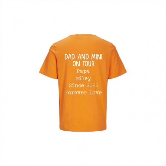 Koningsdag los shirt voor kinderen dad and mini on tour met naam