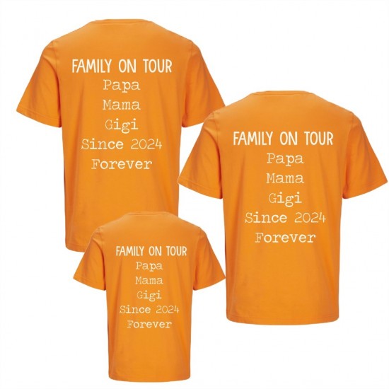 Koningsdag matching t shirts voor het gezin   family on tour gepersonaliseerd