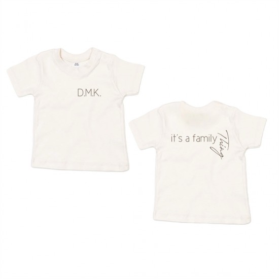 Matching familie shirt los voor kinderen its a family thing met voorletters