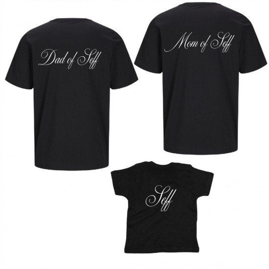 Matching familie t shirts vader moeder en kind dad and mom of met kindernaam