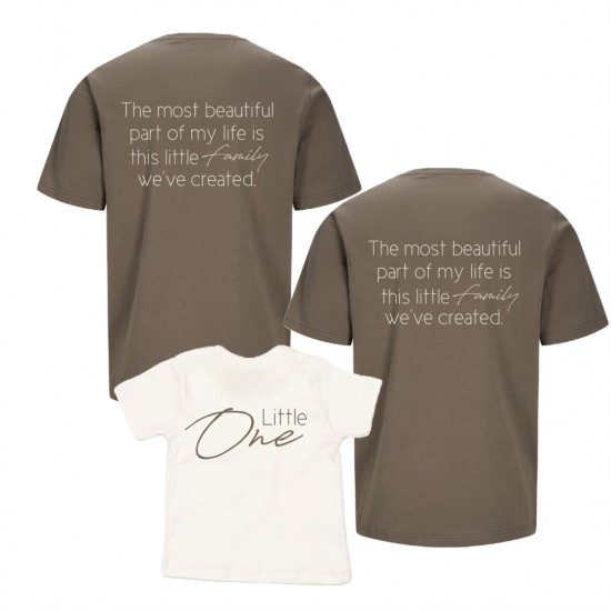 Matching familie t shirts vader moeder en kind little family