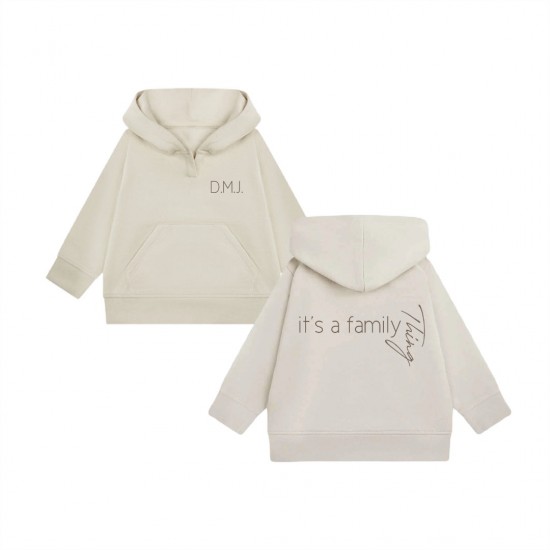Matching gezin hoodie los voor kinderen its a family thing met eigen voorletters