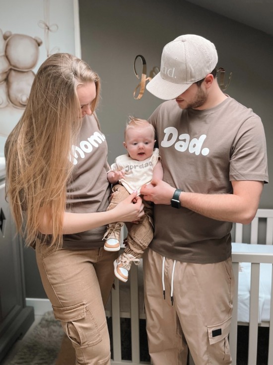 Matching gezin shirts dad mom en kindernaam