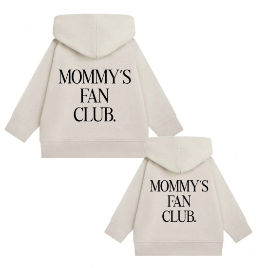 Matching hoodies voor broer en of zus mommys fan club