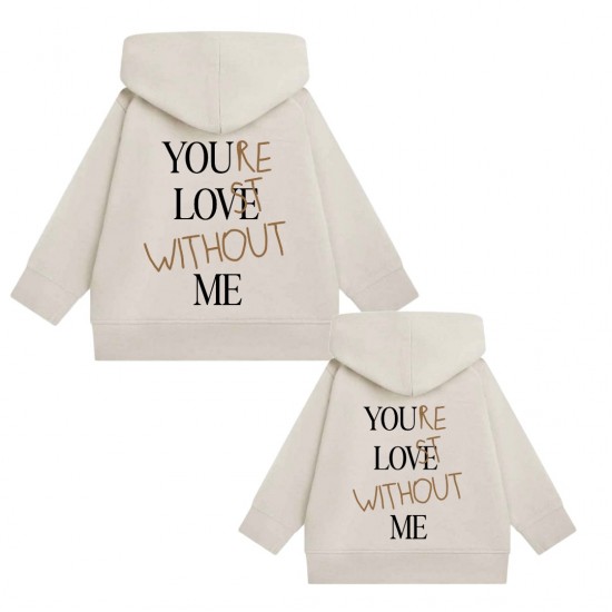 Matching hoodies voor broer en zus you love me 2