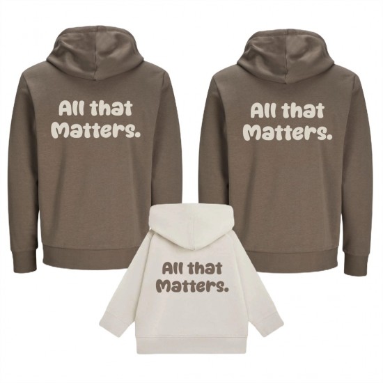 Matching hoodies voor het gezin all that matters