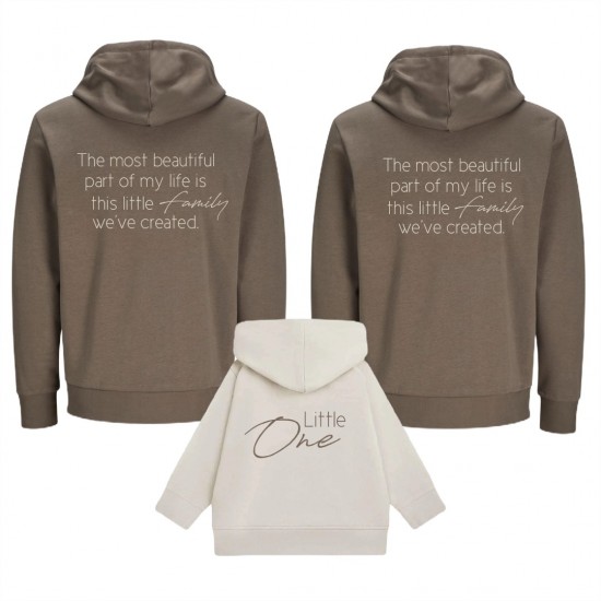 Matching hoodies voor het gezin this little family