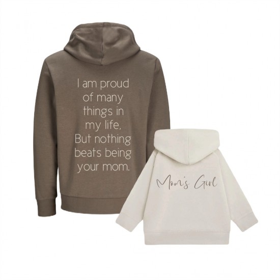 Matching hoodies voor moeder en dochter mamas meisje