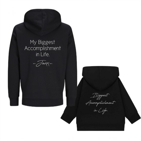 Matching hoodies voor moeder en kind mijn grootste prestatie met kindernaam