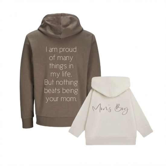 Matching hoodies voor moeder en zoon mamas jongen