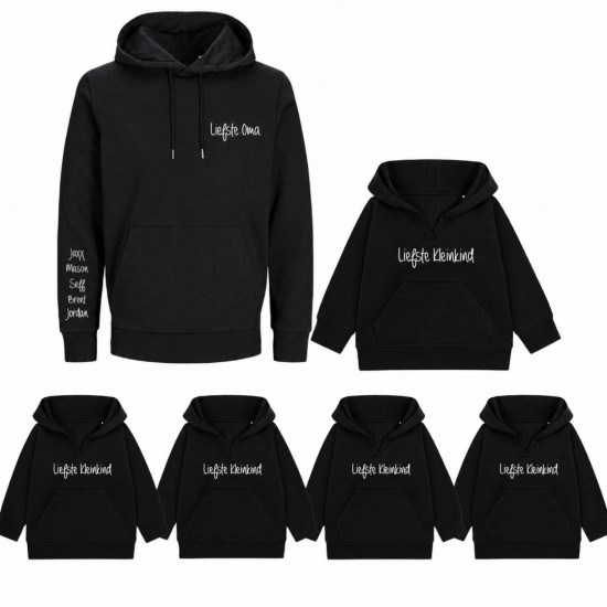 Matching hoodies voor oma en kleinkinderen liefste oma en liefste kleinkinderen