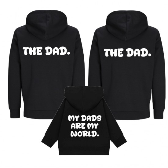 Matching hoodies voor twee papas en kind my dads are my world