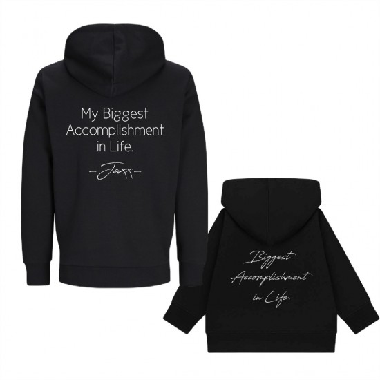 Matching hoodies voor vader en kind mijn grootste prestatie met kindernaam