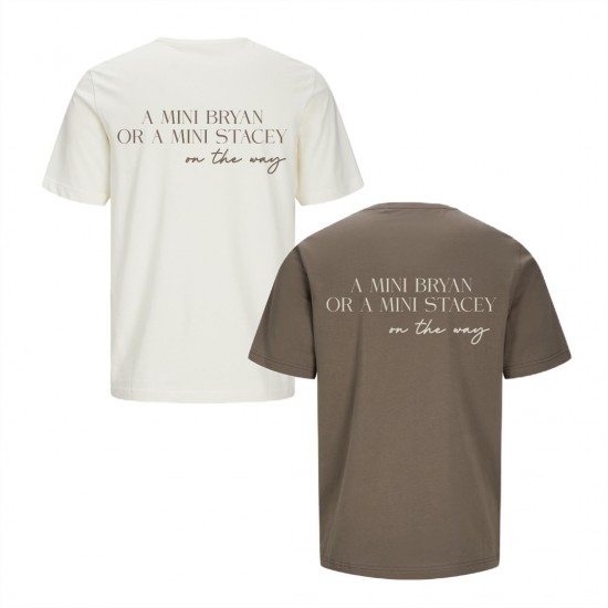 Matching koppel cadeau shirts a mini voornamen koppel on the way met uitgerekende datum