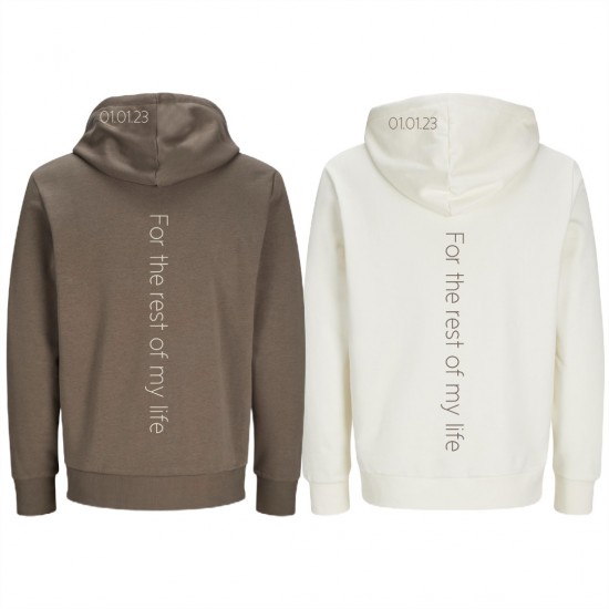 Matching koppel hoodies cadeau for the rest of my life met liefdes datum of trouwdatum