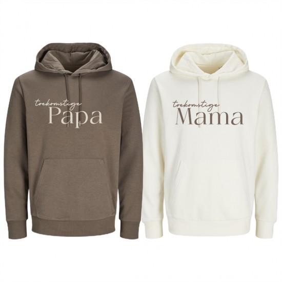 Matching koppel hoodies toekomstige papa en toekomstige mama zwangerschaps bekendmaking