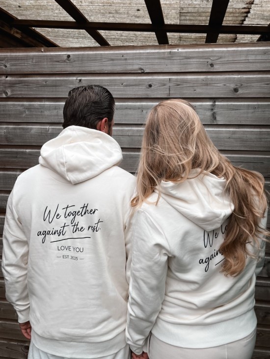 Matching koppel hoodies wij samen tegen de rest