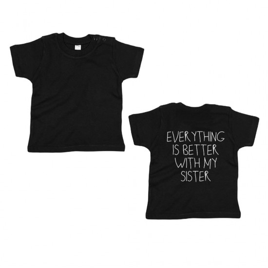 Matching los shirt voor kinderen everything is better with my sister