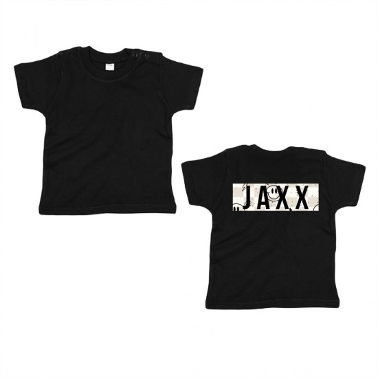 Matching los t shirt voor kinderen   smiley met naam