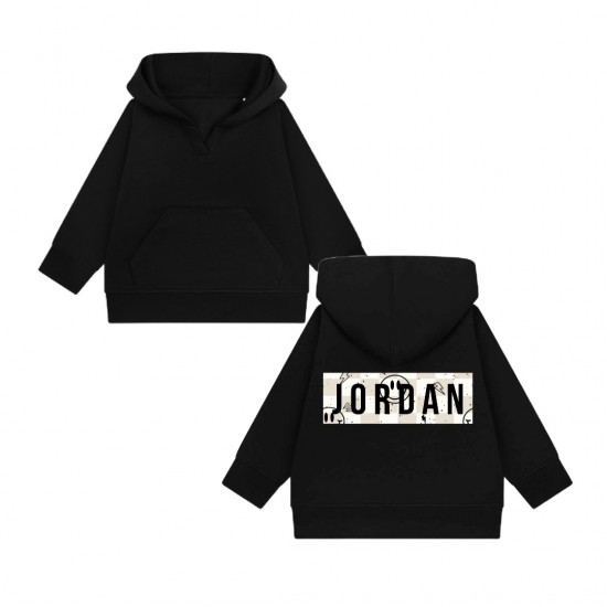 Matching losse hoodie voor kinderen   smiley met naam