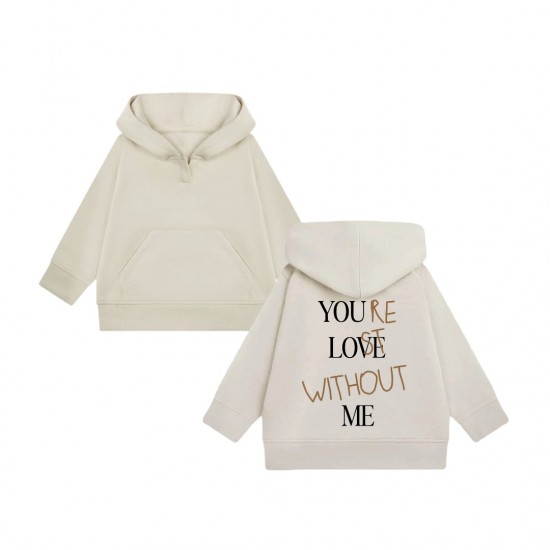 Matching losse hoodie voor kinderen   you love me