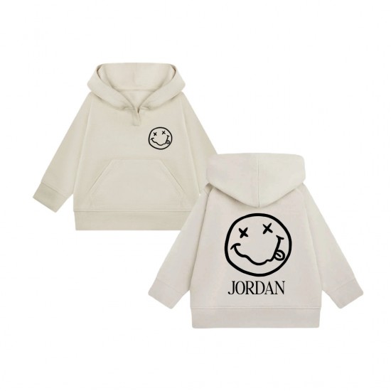 Matching losse hoodie voor kinderen met smiley en naam