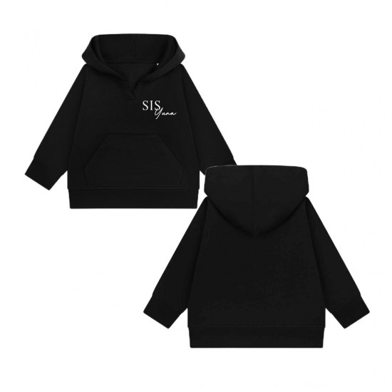 Matching losse kinderen hoodie sis met naam
