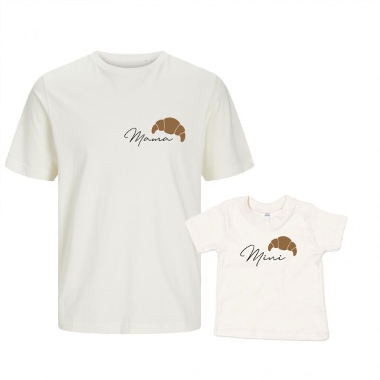 Matching moeder en kind shirts mama en mini croissant