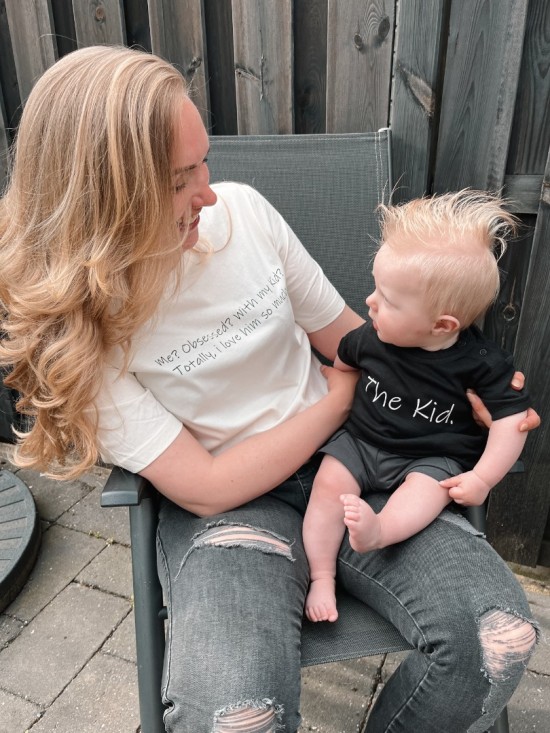 Matching moeder en zoon outfits shirts i love him so much 2
