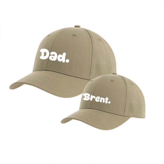 Matching petten voor vader en zoon dad en kindernaam