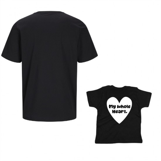 Matching shirts voor moeder en kind my whole heart met kindernaam