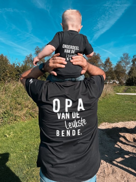 Matching shirts voor opa en kleinkind de leukste bende