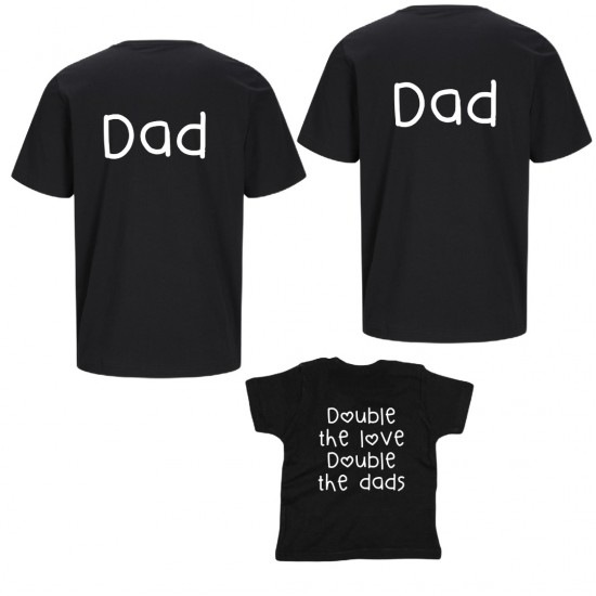 Matching shirts voor twee vaders double the dads
