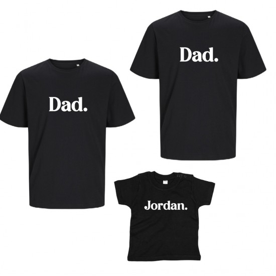 Matching shirts voor twee vaders en kind dad dad en kindernaam