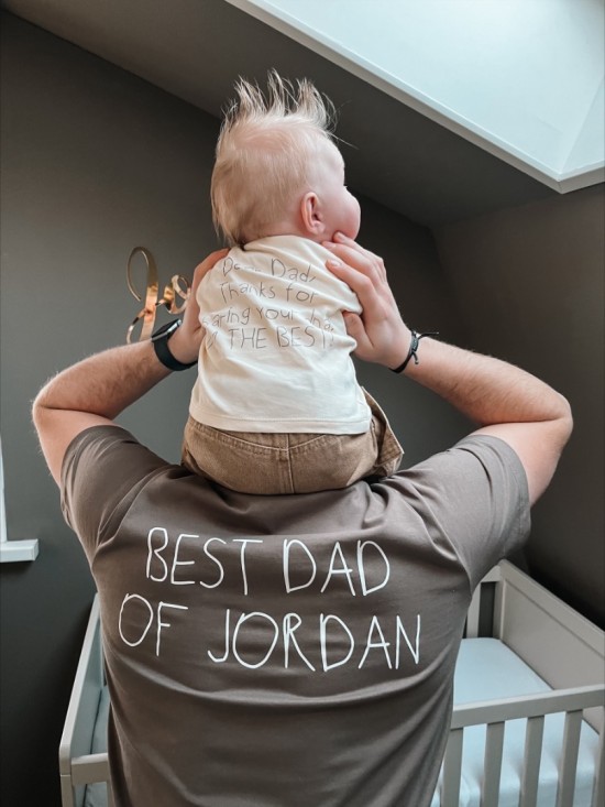 Matching shirts voor vader en kind best dad of met kindernaam 0