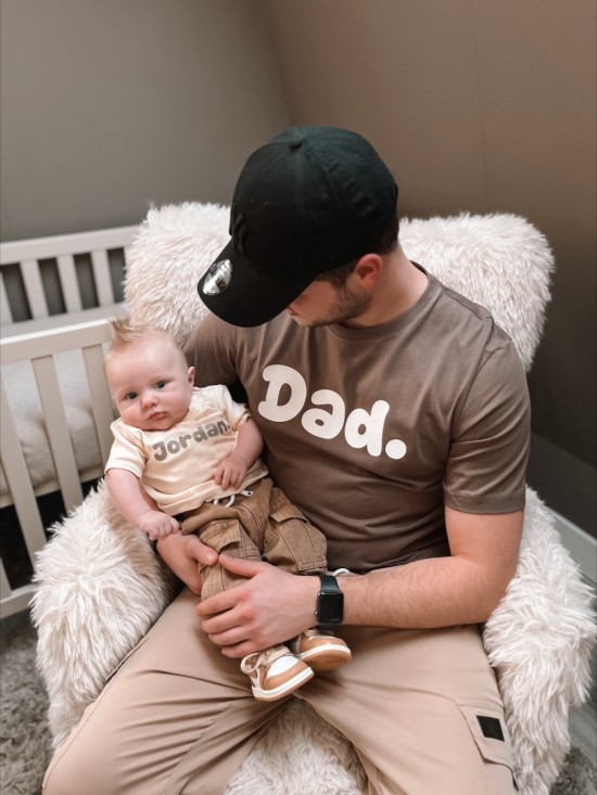 Matching shirts voor vader en kind dad en kindernaam