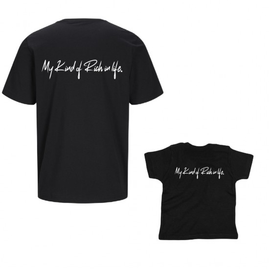 Matching shirts voor vader en kind my kind of rich in life