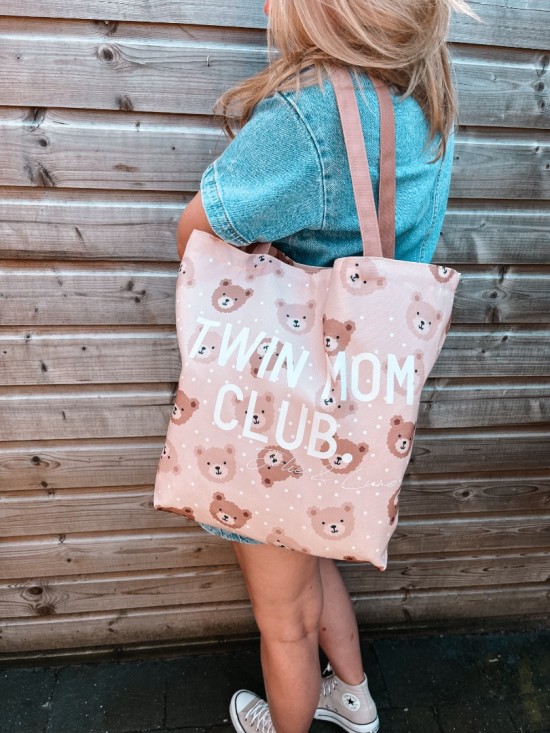 Tweeling mama tas twin mom club met kindernamen