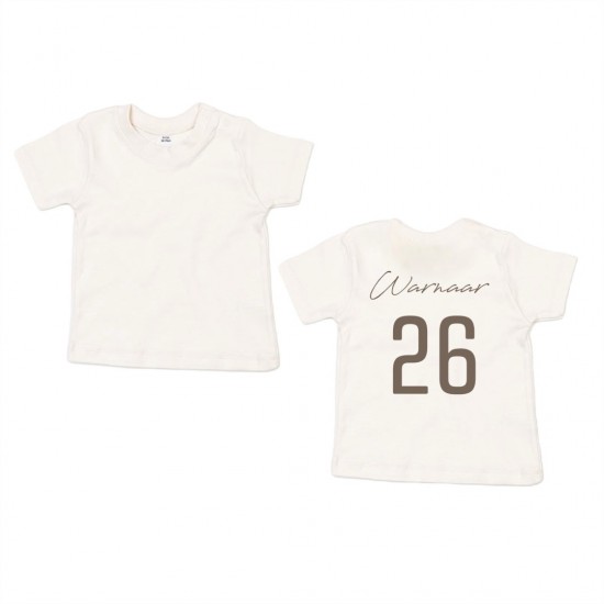 Twinning shirt voor kinderen los met achternaam en geboortejaar