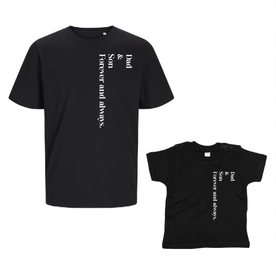 Twinning shirts voor vader en kind dad en son forever and always