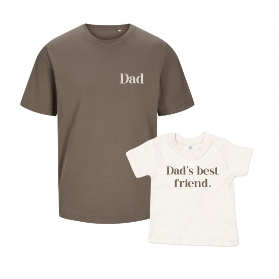 Twinning shirts voor vader en kind dads best friend
