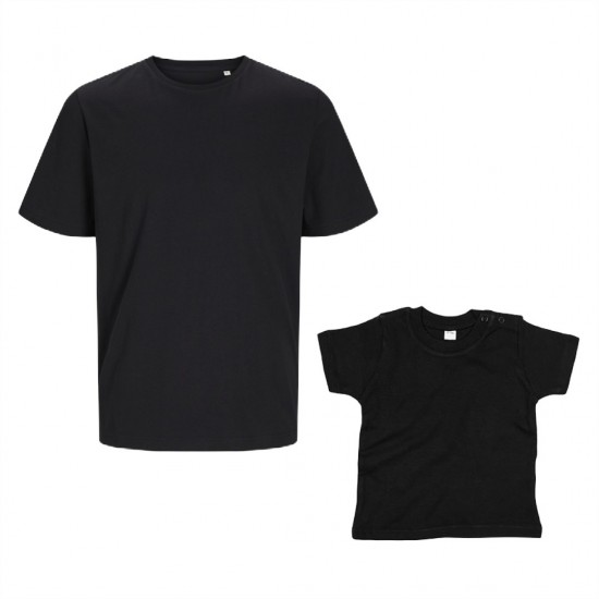 Twinning shirts voor vader en kind zwart 0