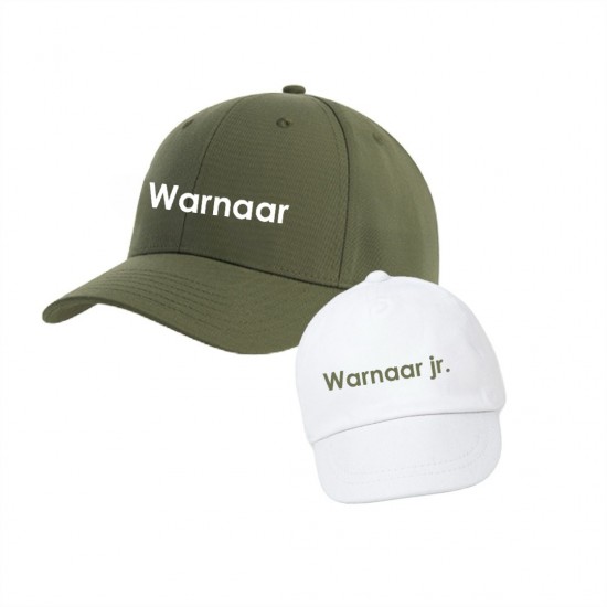 Vader en zoon matching petten met eigen achternaam cadeau voor vader