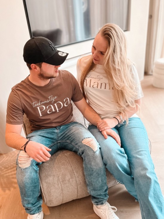 Zwangerschapsbekendmaking shirts voor aanstaande papa en mama toekomstige papa en toekomstige mama